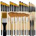 Bougimal 32 Pieces Paint Brush Set, Artist Series, Nylon Bristles with Round, Filbert, Flat, Fan, Angle, Detail Brush, Suitable for Artists and Beginners for Acrylic Painting, Oil, Watercolor, Gouache