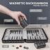 Magnetic Travel Backgammon Sets for Adults - Quality PU Leather Backgammon Board Game for Adults and Kids - 14" Travel Backgammon Board with 32 Magnetic Pieces in PU Leather Case