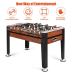 GYMAX Foosball Table, 54” Full Sized Soccer Game Table with 2 Footballs, Game Tables for Game Room Adults Kids Family Night