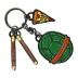 Teenage Mutant Ninja Turtle Keychain with Three Charms