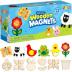 JOYIN 12 Wooden Magnet Creativity Arts & Crafts Painting Kit for Kids, Decorate Your Own Painting Gift for Easter Basket Stuffers, Birthday Parties and Family Crafts, Party Favors for Boys Girls