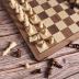 ELONGDI 15" Wooden Chess Set with Magnetic Pieces - Extra Queens - Folding Chessboard Portable Travel Tournament Chess Board Games for Adults Kids