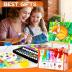 POPYOLA Acrylic Paint Set for Kids, Non Toxic Kids Painting Set with Tabletop Easel, Acrylic Paints, Smock, Canvases, Wooden Stencils, Brushes, Painting Kit Gift for Beginner Student Toddlers