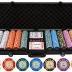 Versa Games 13.5 Gram Poker Chips - Clay Poker Chips Set - 500 Piece Crown Casino Poker Set with Numbers Denomination - New Upgraded Poker Case