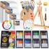 ARTALLY Acrylic Paint Set for Adults & Kids, 67 Pcs Canvas Painting Kits, 32 Colors Acrylic Paint (22ML),Table Easel,Brushes,Canvas, Art Painting Supplies Kit for Students,Artists,Beginners