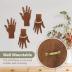 MOOCA 6 Pcs Set Real Wooden Hand Form Jewelry Display, 2-Way Design for Wall Hanging or Standalone Mannequin Finger Hand Display, Premium Real Wood Sturdy Base, Brown Color