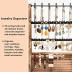 DGWJSU Jewelry Organizer Stand, 5 Layer Earring Holder Organizer with Necklace Holder, Rustic Wood Earring Organizer Display for Stud Earring Bracelet Necklace Ring, Watches
