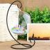 Clear Glass Vase Hanging Large Plant Terrarium with Black Metal Stand for Air Plants Succulent