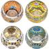 DEAYOU 4 Pack Glass Candle Holders Mosaic, Decorative Glass Tealight Votive Holder Bowl, Scented Candle Stand for Lighting Decor, Gift, Aromatherapy, Also Used as Vase, Pen Holder, Potted Plant Bowl