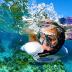 U.S. Divers Cozumel Seabreeze Adult Snorkeling Combo Set with Adjustable Mask, Snorkel, Large Fins (9.5 - 11.5), and Travel Bag, Electric Blue