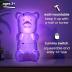 Gummygoods Squeezable Gummy Bear Night Light - Rechargeable, Portable, Squishy Lamp, 60-Min Sleep Timer - Ideal for Kids, Baby Nursery, Adults and Dorm Rooms - (Purple)
