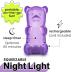 Gummygoods Squeezable Gummy Bear Night Light - Rechargeable, Portable, Squishy Lamp, 60-Min Sleep Timer - Ideal for Kids, Baby Nursery, Adults and Dorm Rooms - (Purple)