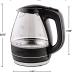 OVENTE Glass Electric Kettle Hot Water Boiler 1.5 Liter Borosilicate Glass Fast Boiling Countertop Heater - BPA Free Auto Shut Off Instant Water Heater Kettle for Coffee & Tea Maker - Black KG83B