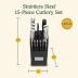 CUISINART Block Knife Set, 15pc Ultra Ultra- Sharp Cutlery Knife Set with Steel Blades for Precise Cutting , Lightweight, Stainless Steel, Durable & Dishwasher Safe, C77SS-15PK