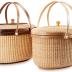 Nantucket style basket Picnic Basket rattan Handmade Products woven Sewing storage basket Two swing handles Tote Bag For Women