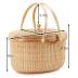 Nantucket style basket Picnic Basket rattan Handmade Products woven Sewing storage basket Two swing handles Tote Bag For Women