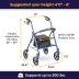 Drive Medical 10257BL-1 4 Wheel Rollator Walker With Seat, Steel Rolling Walker, Height Adjustable, 7.5" Wheels, Removable Back Support, 300 Pound Weight Capacity, Blue