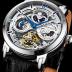 Stuhrling Original Legacy Men's Automatic Watch Stainless Steel 46 MM Case Genuine Leather Strap Watch Black