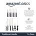 Amazon Basics 14-Piece High Carbon Stainless Steel Kitchen Knife Set with Sharpener and Pinewood Block, Black