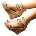 getmorebeauty Women's Wedge Pearls Across The Top Platform High Heels 8 B(M) US