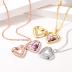 U7 Platinum Plated Charm Necklaces Heart Pendant Photo Locket Necklace for Women