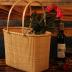 Nantucket with Handle Tall Tote Office Tote Handmade Cane-on-cane Weave Tote Handbags Picnic Baskets Large Tote Bag for Women Top Handle Handbag With Home Outdoor Storage
