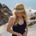 Funky Junque UPF50+ Womens Adjustable Multicolor Woven Pattern Short Brim Fedora Hat