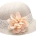 Women's Gatsby Linen Cloche Hat with Lace Band and Flower