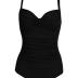 Ekouaer Women's One Piece Swimsuit Ruched Tummy Control Bathing Suits Vintage Retro Push Up Swimwear