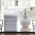 Monogrammed Towels Fingertip, Personalized Gift, 11 x 18 Inches - Set of 4- Silver Embroidered Towel - Extra Absorbent 100% Cotton- Soft Velour Finish - For Bathroom/ Kitchen/ Spa- Initial H (White)
