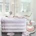 Monogrammed Towels Fingertip, Personalized Gift, 11 x 18 Inches - Set of 4- Silver Embroidered Towel - Extra Absorbent 100% Cotton- Soft Velour Finish - For Bathroom/ Kitchen/ Spa- Initial H (White)