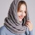 NEOSAN Womens Thick Ribbed Knit Winter Infinity Circle Loop Scarf Twist Grey