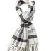 VERONZ Soft Classic Cashmere Feel Winter Scarf, White Black Plaid