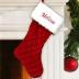 GiftsForYouNow Red Velvet Quilted Personalized Christmas Stocking with Bells, 21", Embroidered Stocking with Name, Custom Christmas Stocking, Red Stocking