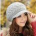 HINDAWI Winter Hats for Women Girls Warm Wool Knit Winter Hat Snow Ski Skull Cap with Visor Grey