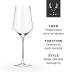 Viski Raye Bordeaux Wine Glasses & Decanter Set - Premium Crystal Clear Glass, Modern, Stemmed, Flat Bottom, Red Wine Gift - Set of 3 , 16 oz and 30 oz