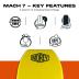 Morey Mach 7 - 43 " Bodyboard - PE Core, TC8 Deck, HDPE Slick, Single Power Rod Stringer, Crescent Tail