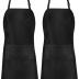 Utopia Kitchen 2 Pack Bib Apron, Adjustable with 2 Pockets, Water and Oil Resistant, Cooking Kitchen Chef Apron for Women Men