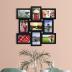 Melannco 18 x 18 Inch 9 Opening Photo Collage Frame, Displays Four 4x6 and Five 6x4 Inch Photos, Black