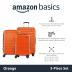Amazon Basics 3-Piece Hardshell Luggage Set with Wheels and Scratch-Resistant Surface, Includes (21", 26", 30") Carry On Suitcases, Orange