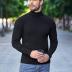 COOFANDY Men's Ribbed Slim Fit Knitted Pullover Turtleneck Sweater, Large, Black