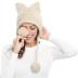 Bellady Winter Cute Cat Ears Knit Hat Ear Flap Crochet Beanie Hat,Beige