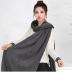 Wander Agio Women's Warm Long Shawl Winter Scarfs Large Scarf Pure Color Dark Grey
