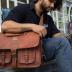 cuero Leather Messenger Bag for Men, 18 Inch Laptop Bag, Crossbody Bag Men, Vintage Handmade Leather Satchel Bag Men, Full Grain Business Briefcase Shoulder Bag for Office/Work/Travel - Dark Brown
