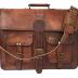 cuero Leather Messenger Bag for Men, 18 Inch Laptop Bag, Crossbody Bag Men, Vintage Handmade Leather Satchel Bag Men, Full Grain Business Briefcase Shoulder Bag for Office/Work/Travel - Dark Brown