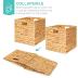 Best Choice Products 12x12in Hyacinth Baskets, Rustic Set Of 5 Multipurpose Collapsible Storage Organizer, Handwoven Laundry Totes for Bedroom, Living Room, Shelves w/Inserts - Natural