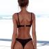 SherryDC Women's Solid Scoop Neck Push up Padded Brazilian Thong Bikini Swimsuit Bathing Suit