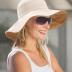 Womens Foldable Shapeable Brim Sun Hat UPF 50+ Cotton Wide Brim Beach Adjustable Chin Strap Hat Sun Protection Cap