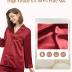 LilySilk Silk Pajamas for Women Button Up Pajamas Set for Ladies Girls Soft Maternity Pajamas Birthday Bridal Party Gift for Christmas Anniversary Valentine's day, Claret L