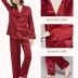 LilySilk Silk Pajamas for Women Button Up Pajamas Set for Ladies Girls Soft Maternity Pajamas Birthday Bridal Party Gift for Christmas Anniversary Valentine's day, Claret L